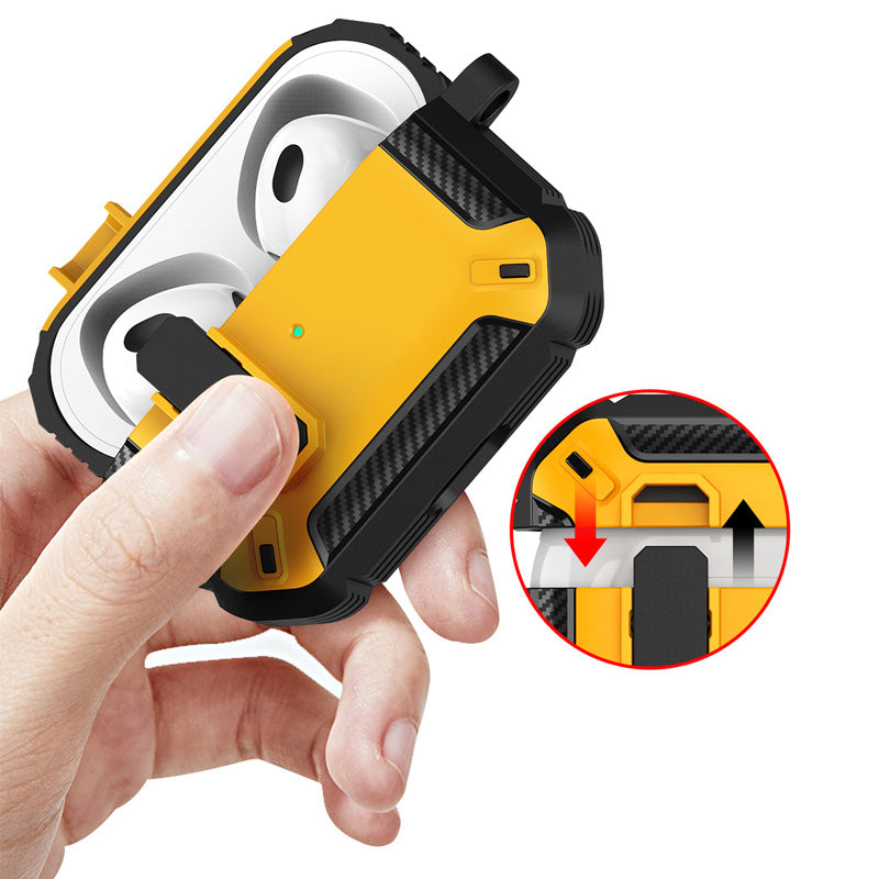 Étui de protection en fibre de carbone pour Apple AirPods | Housse pour AirPods haut de gamme résistante aux chocs, à la poussière, aux rayures et à l'eau