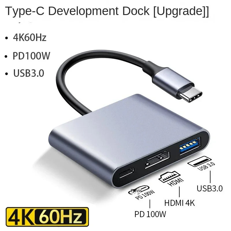 Hub USB-C 3-en-1 : répartiteur Type-C vers HDMI, station d'accueil USB 3.0 de haute qualité pour MacBook Air/Pro, Samsung - Hub USB-C vers HDMI