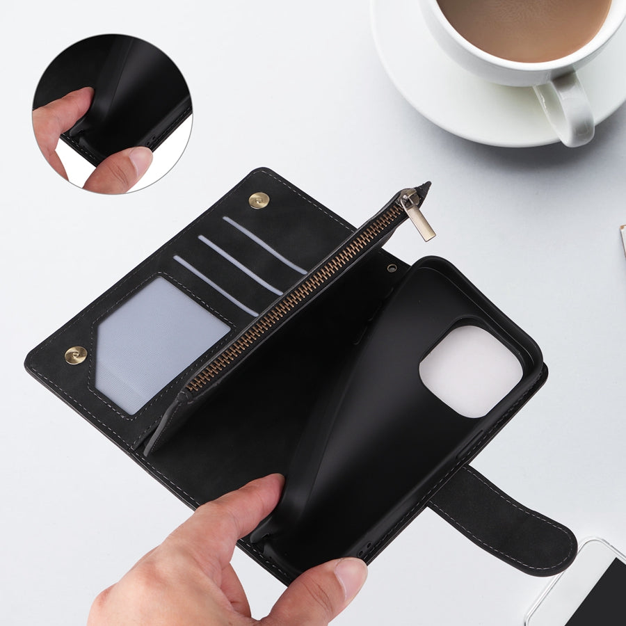 SecureSwipe Premium Leder Geldbörse Hülle für Apple iPhone | Geldbörse & Portmonee