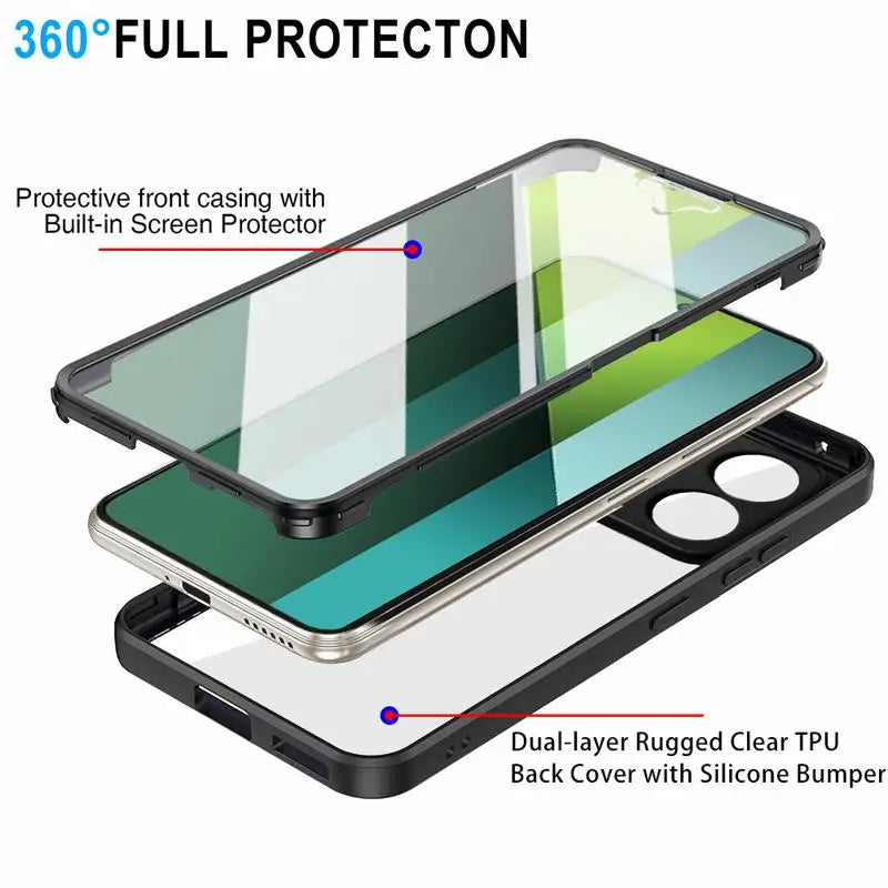 High-Quality Transparent 360-Degree Silicone Protection iPhone Case with MagSafe | 360-Degree Protection and Camera Lens Cover for Apple iPhone 16/16e, 15, 14, 13, 12 Pro Max, Pro, Plus & Mini Cover | Armor Case and Bumper Cover | Premium Phone Case