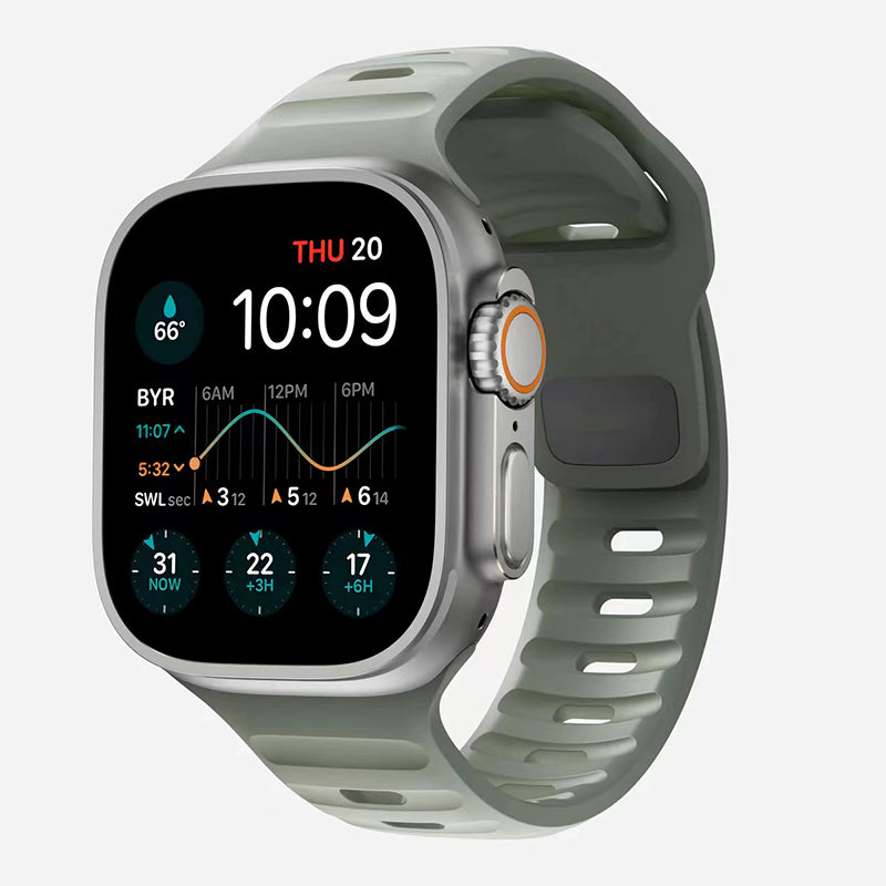 Premium Weiches Silikonarmband für Apple Watch | Elegant, Langlebig & Perfektes Sportarmband für jede Größe (49mm-38mm)