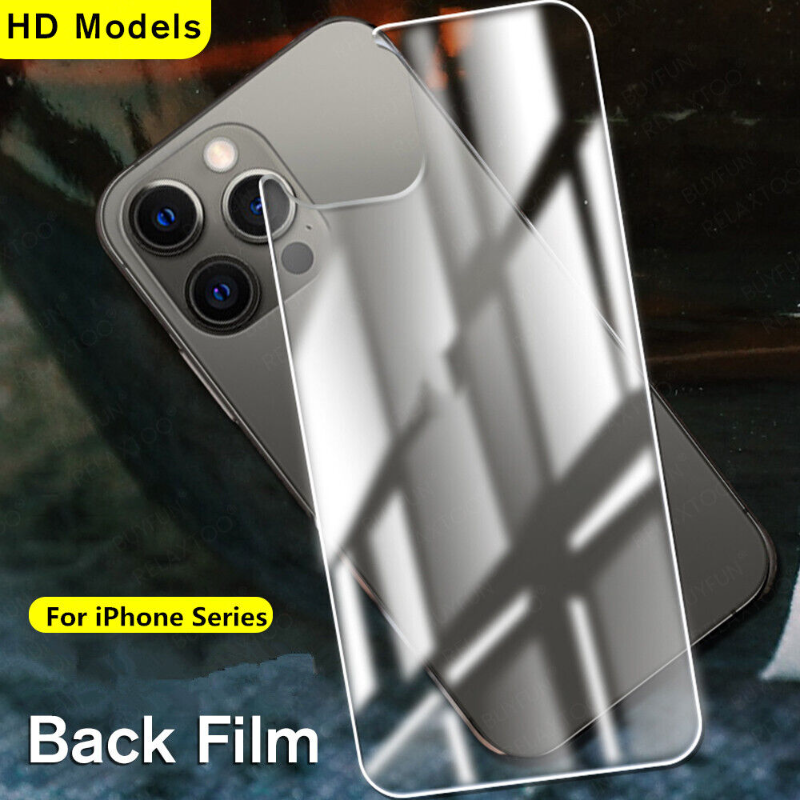 Premium Rückseiten-Gehärtetes Glas für iPhone 151413 Pro MaxPlusMini Hochwertige Schutzglasfolie für Apple iPhone