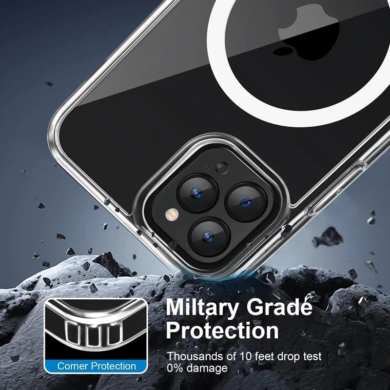 Chargeur sans fil de voiture haut de gamme et support de téléphone de voiture magnétique MagSafe pour Apple iPhone 15, 14, 13, 12, 11 Pro Max Plus Mini - Support de téléphone de voiture à lumière bleue