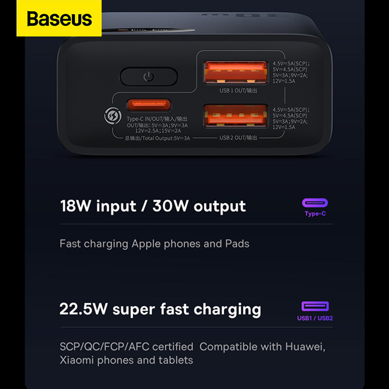 Banque d'alimentation premium 10 000 mAh avec chargeur rapide PD 22,5 W – Chargeur portable pour Apple iPhone 15, 14, 13, 12, 11 Pro Max Plus Mini, iOS, AirPods, écouteurs, Android, Samsung, Xiaomi