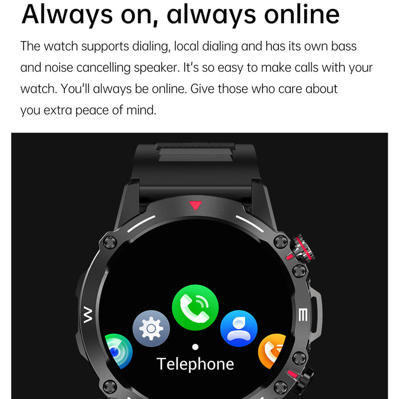 Premium Outdoor Smartwatch with GPS, Compass, NFC Access, IP68 Waterproof, Fitness & Health Tracker, 400mAh Battery, Heart Rate Monitor – Rugged Full-Touch Watch for Men & Women, Unisex Design, Ideal for Hiking, Sports & Daily Use