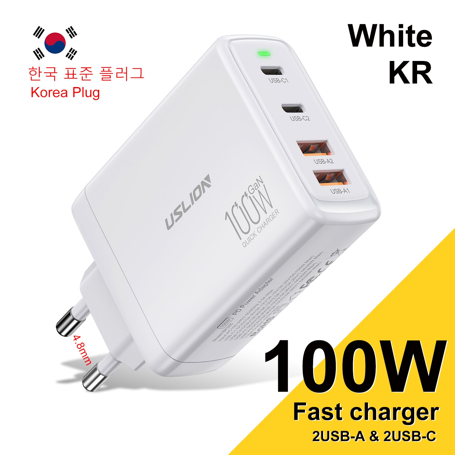 Premium 65W Gan Charger Desktop Fast Charger | 4-in-1 Laptop & Mobile Adapter for Smartphones, Apple iPhone, Samsung, iOS & Android - Fast Charging