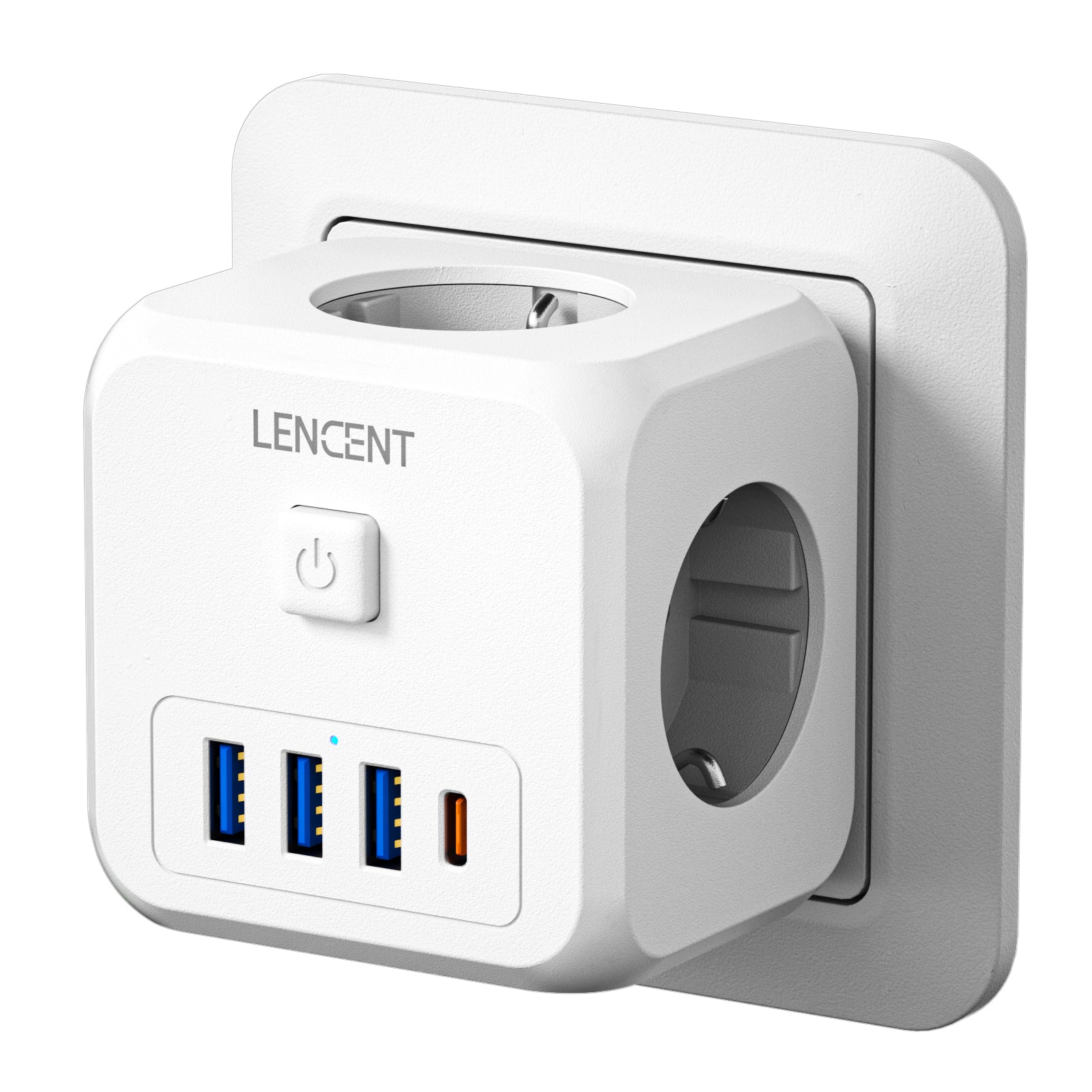 Multiprise premium : 4 prises AC, 3 ports USB, 1 multiprise Type-C avec câble tressé 2m/3m et interrupteur pour la maison