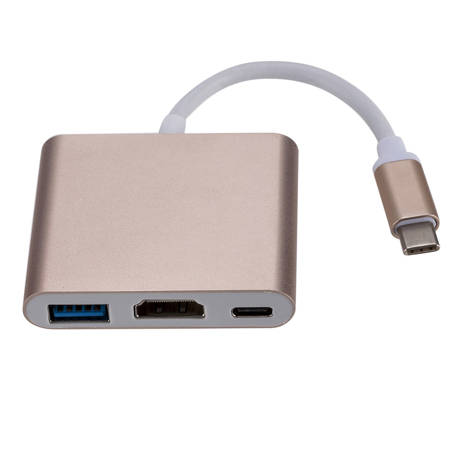 Hub USB-C 3-en-1 : répartiteur Type-C vers HDMI, station d'accueil USB 3.0 de haute qualité pour MacBook Air/Pro, Samsung - Hub USB-C vers HDMI