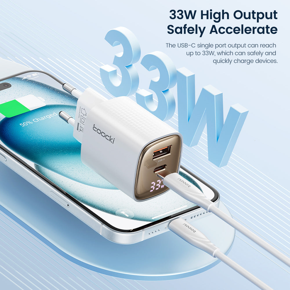 Premium Tech GaN USB Type C Charger 65W 45W PPS PD QC 4.0 | Fast Charger for Smartphones, Apple iPhone, Samsung, iOS & Android MacBook, Laptop, iPad, AirPods, Tablet, iOS