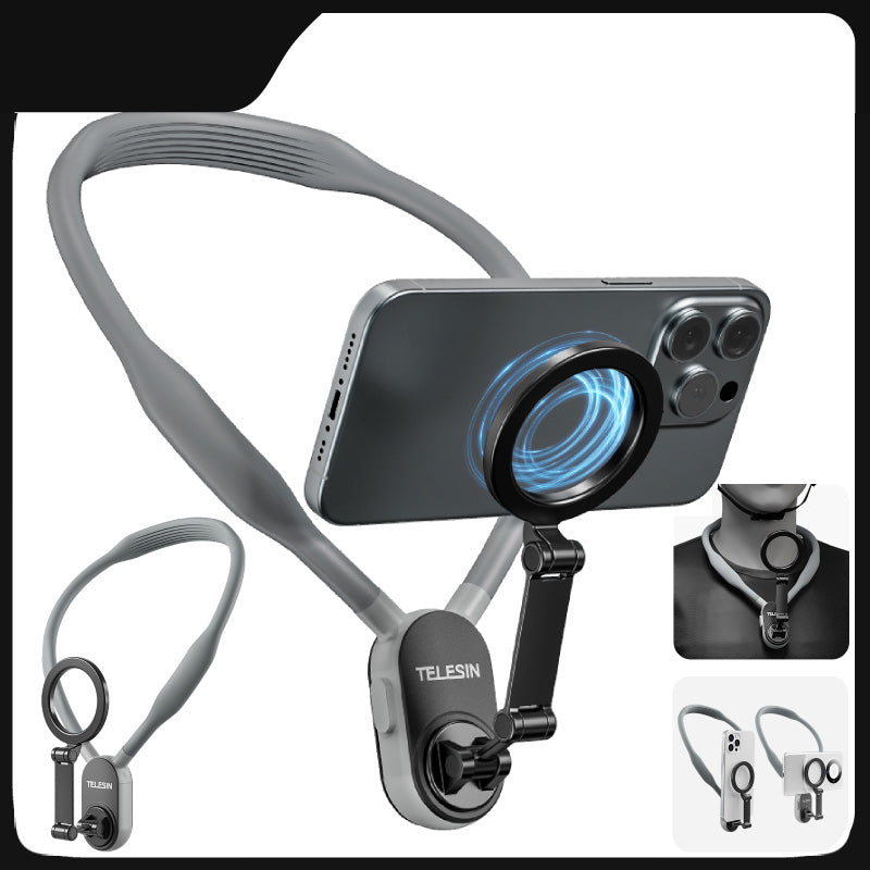 Premium Silikon Magnet Hals-Halterung mit Schnellverschluss für Apple iPhone 15/14/13/12/11/10 Pro Max/Plus/Mini, Samsung