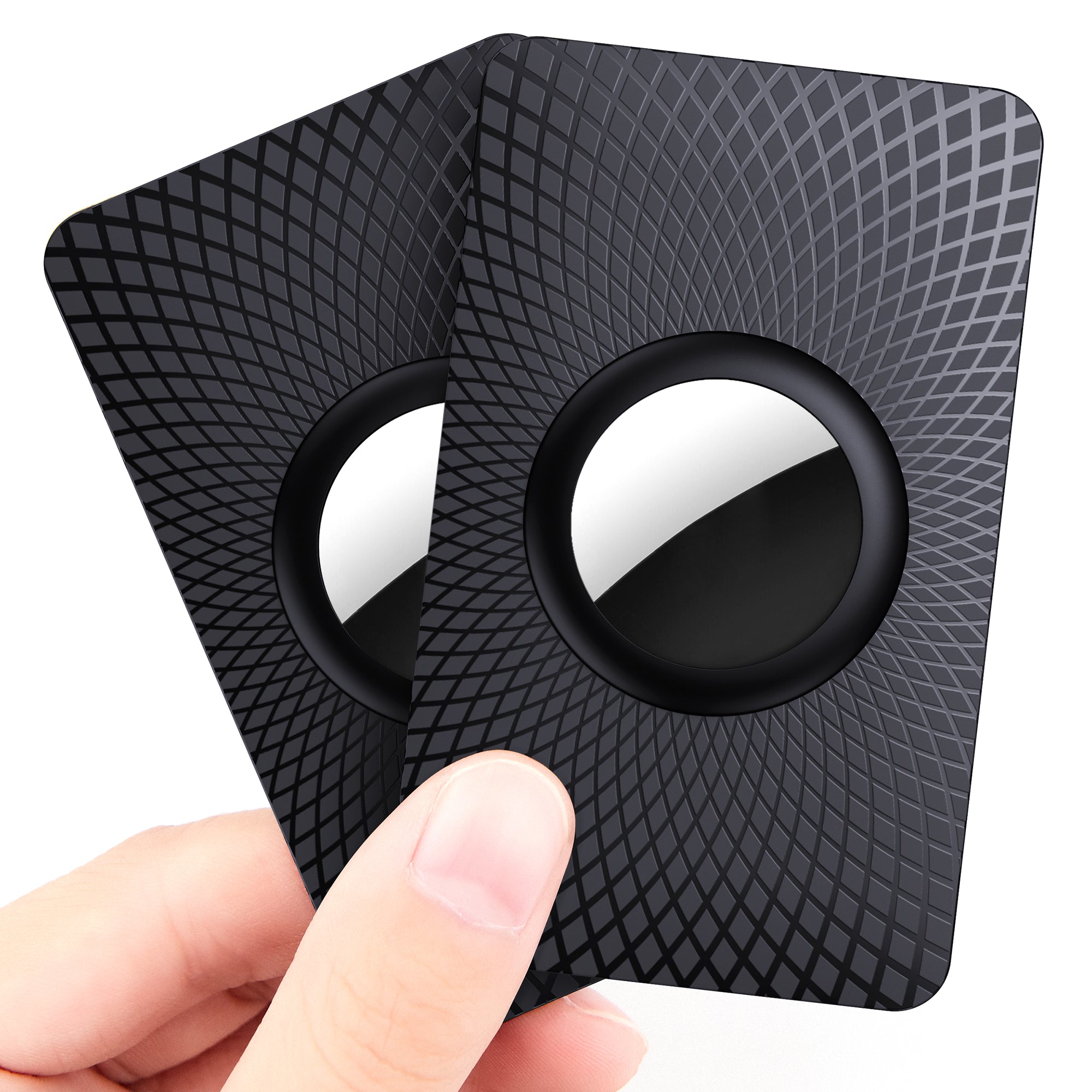 Premium Apple AirTag Brieftaschenhalter & Hülle, 2er Pack: Dünner AirTag Brieftaschenclip, Case für Apple Airtags, GPS-Tracker