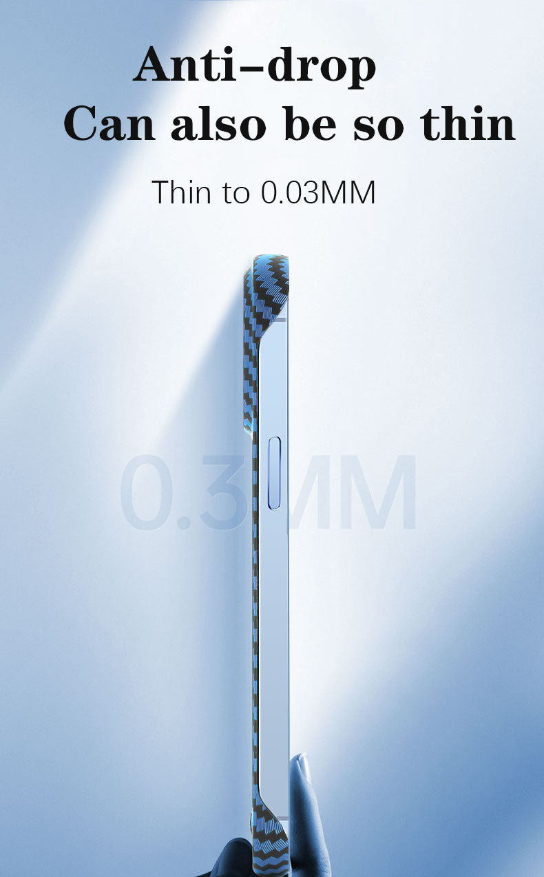 Premium Hülle, Abdeckung, Kohlefaser | Apple iPhone 15/13/12/11/14 Pro Max - Ultradünn, MagSafe, magnetische kabellose Ladeabdeckung