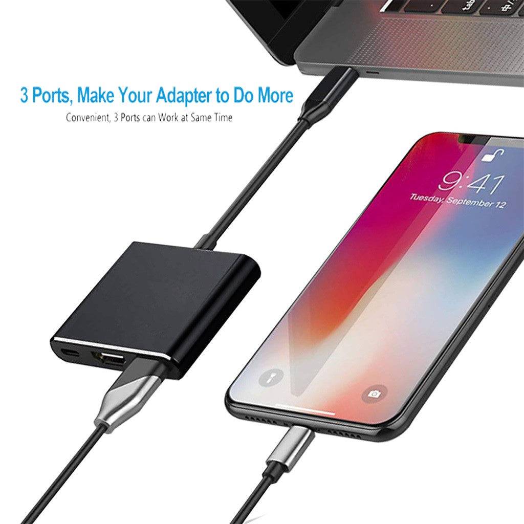 Hub USB-C 3-en-1 : répartiteur Type-C vers HDMI, station d'accueil USB 3.0 de haute qualité pour MacBook Air/Pro, Samsung - Hub USB-C vers HDMI