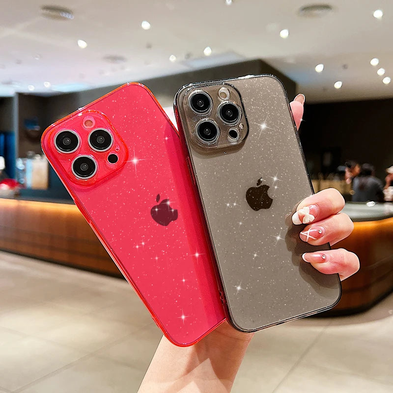 Étui antichoc transparent de luxe Bling Glitter pour Apple iPhone | Élégant et protecteur