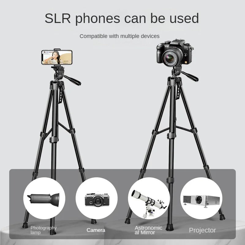 Professionelles Aluminium-Reisestativ, 140 cm für Videografie & Fotografie: Schnellplattenmontage, geeignet für Smartphones,