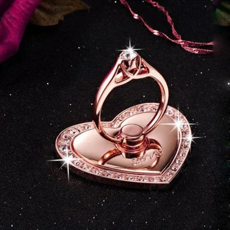 Luxus Diamant Shiny Edelsteine Metall Handy-Ringhalterung: Universal Telefonhalter, Drehbar für Apple iPhone, Samsung & mehr