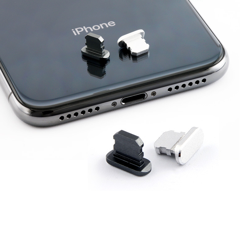 Housse anti-poussière en métal de qualité supérieure pour iPhone 15/14/13/12 Pro/Max/Plus/Mini | Protecteur de port de charge, compatible avec le port Lightning de l'iPhone et de l'iPad, Apple iOS