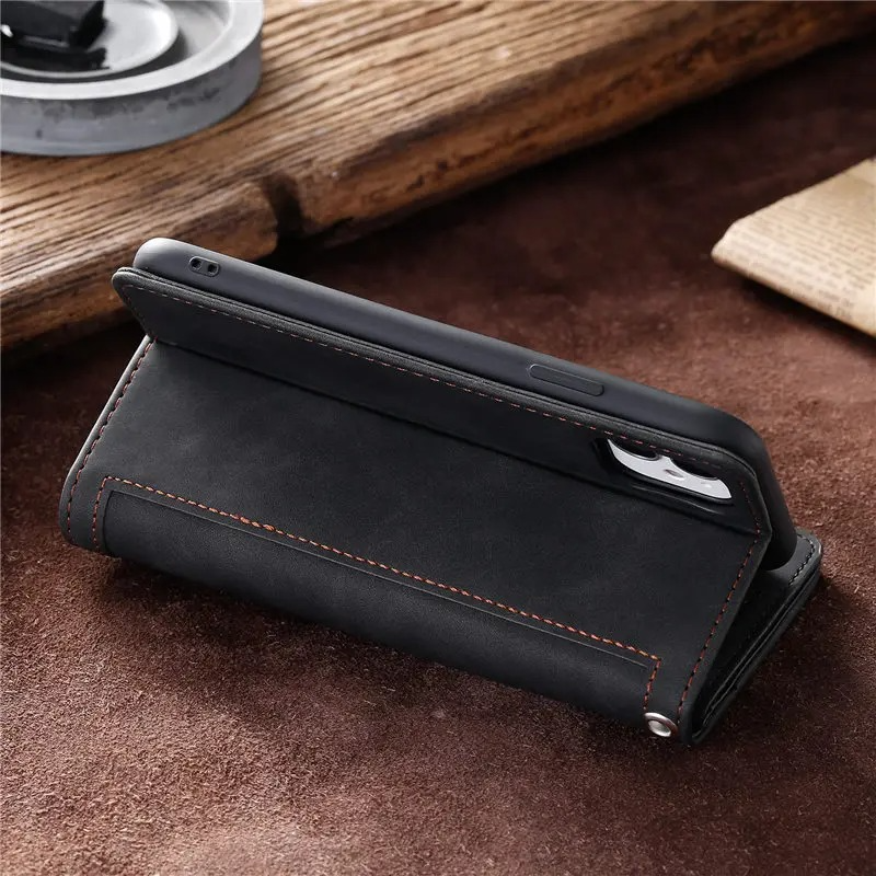 <tc>Étui de téléphone en cuir de haute qualité avec fermeture éclair, porte-cartes, support et sangle | Étui à rabat pour Apple iPhone 16/16e, 15/14/13/12 Pro Max Plus Mini - étui de protection polyvalent</tc>