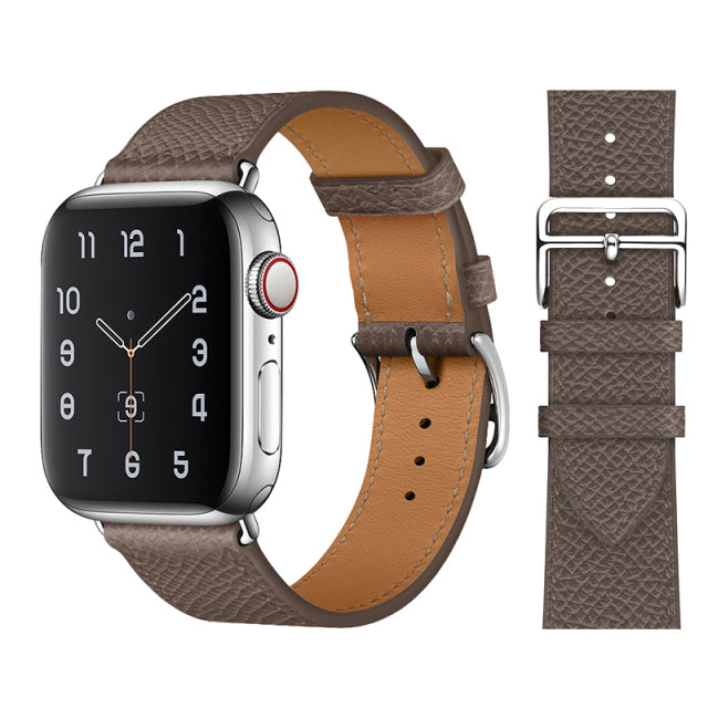 Premium Echtes Leder Armband für Apple Watch: 49mm, 45mm, 44mm, 42mm, 41mm, 40mm, Damen/Herren, iWatch Ultra/9/8/7/6/5/4/SE