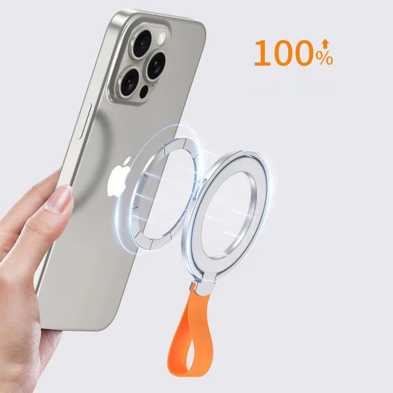 Hochwertiger Magnetischer Handy-Ringhalter für MagSafe, Telefonständer mit Riemen: Kompatibel mit Apple iPhone 15/14/13/12