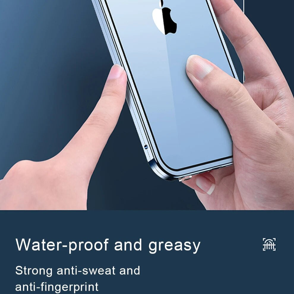 Luxus Ultra-Dünne iPhone Hülle mit 360° Vollschutz aus Metall und Glas | MagSafe
