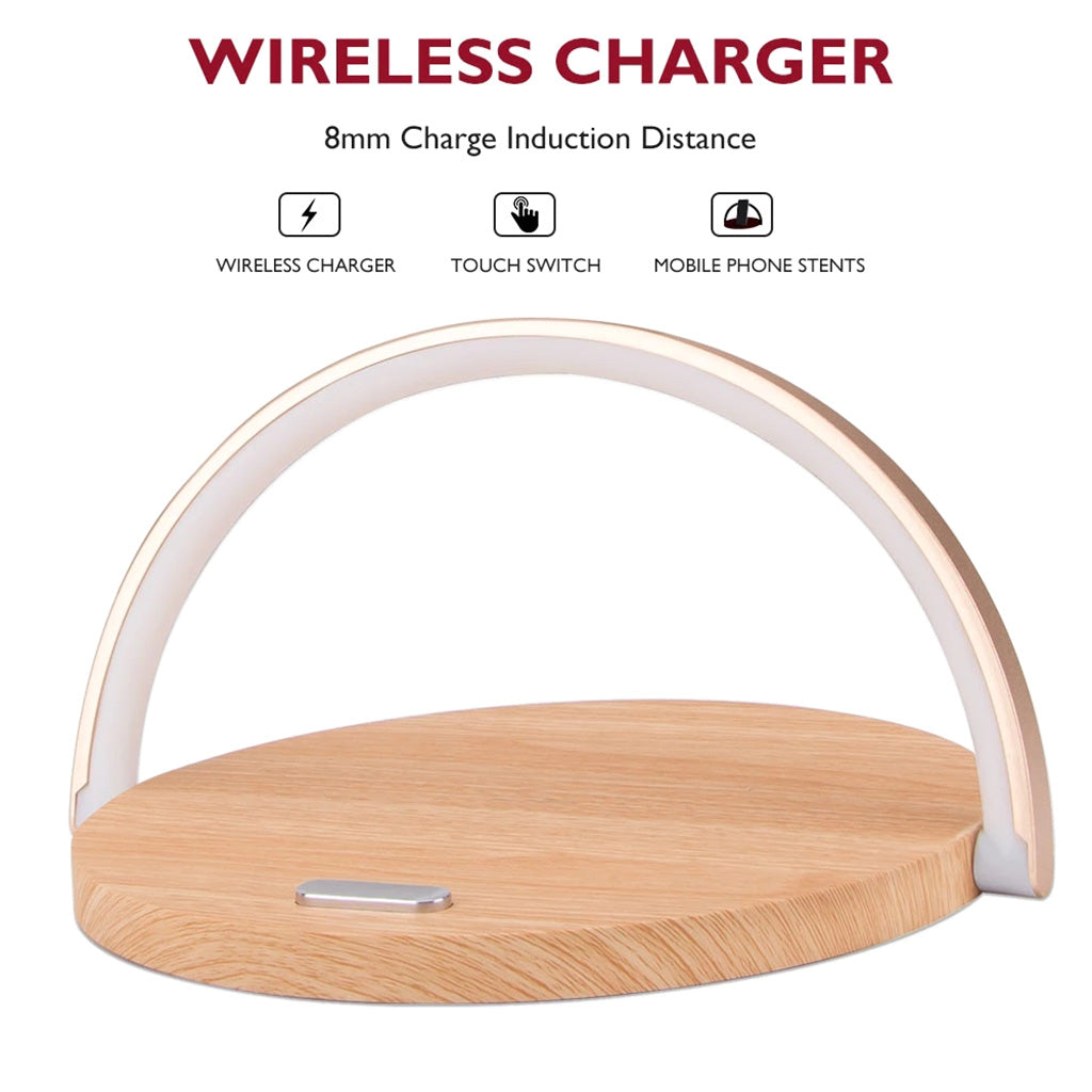 Chargeur de lampe de bureau de nuit LED haut de gamme et station de charge rapide 10 W | Station d'accueil de chargement rapide sans fil pour Apple iPhone 15/14/13/12/11 Pro Max Plus Mini, AirPods, Samsung, iOS et Android