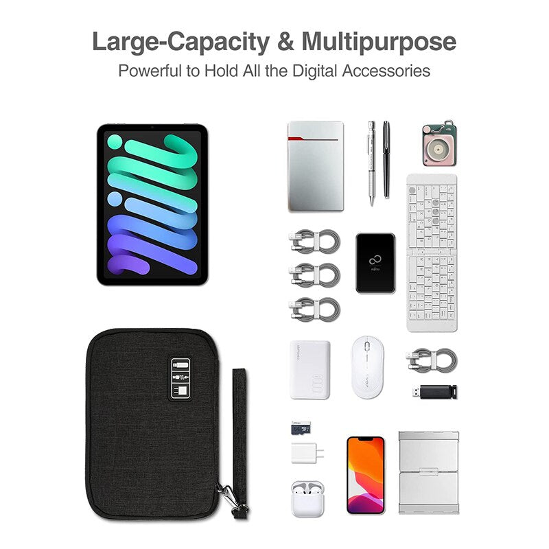 Premium Storage Bag for MacBook & Laptop Accessories – Fits 13", 14", 16" Devices – Travel Organizer Case for External Hard Drive, U-Disk, SSD, Charger, Headphones, Cables & More | Compact & Water-Resistant Design