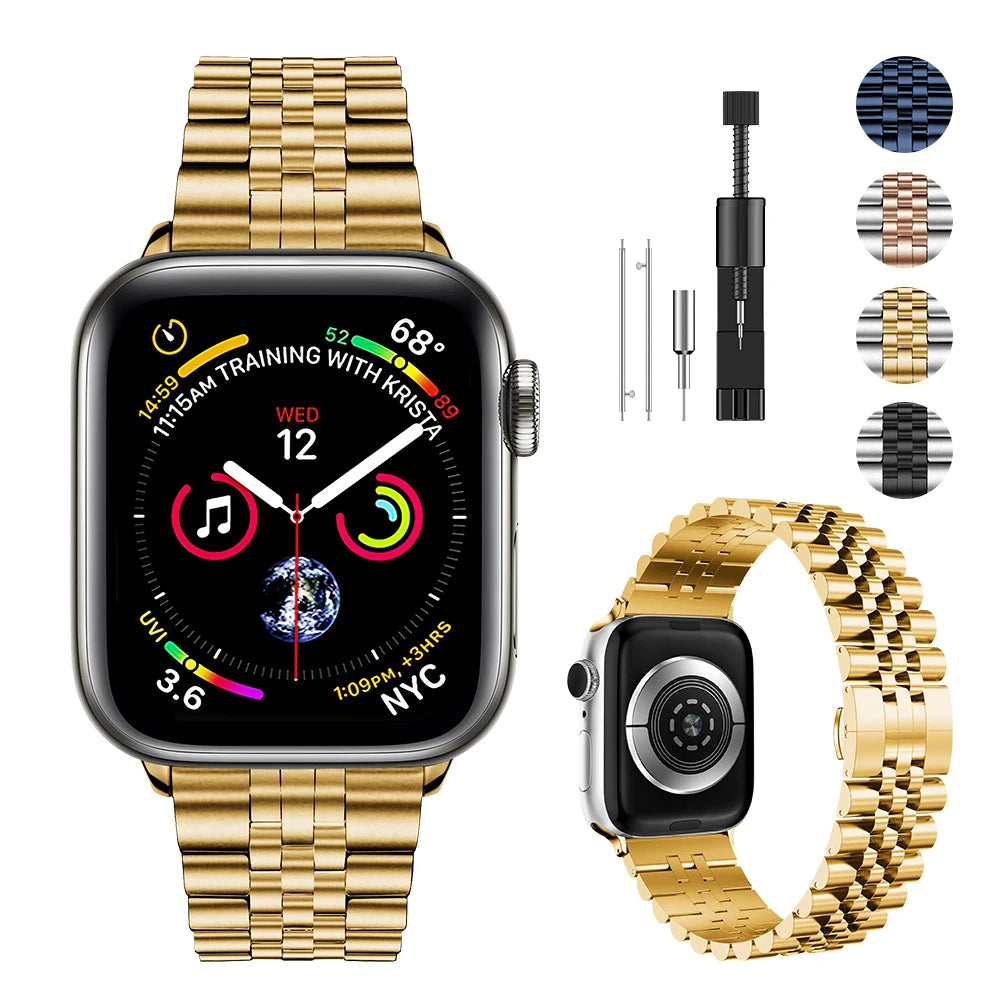 Metallband für Apple Watch 49mm, 45mm, 44mm, 42mm, 41mm, 40mm | Premium Edelstahl Armband für iWatch Ultra/9/8/7/6/5/4/3/SE