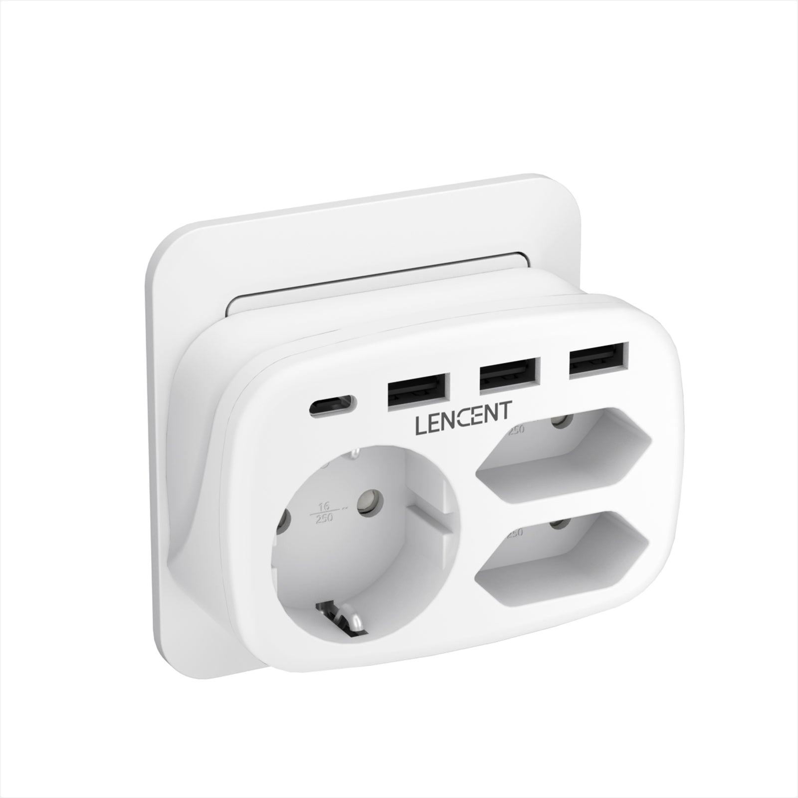 Multiprise premium : 4 prises AC, 3 ports USB, 1 multiprise Type-C avec câble tressé 2m/3m et interrupteur pour la maison