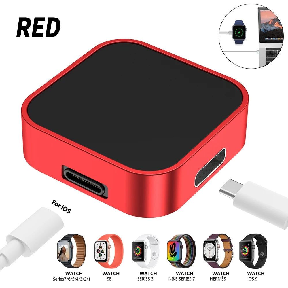 Premium 2-in-1 Ladedock Ständer 8-Pin Typ-C Drahtloses Magnetisches Ladegerät für Apple Watch Ultra | Kompatibel mit Apple
