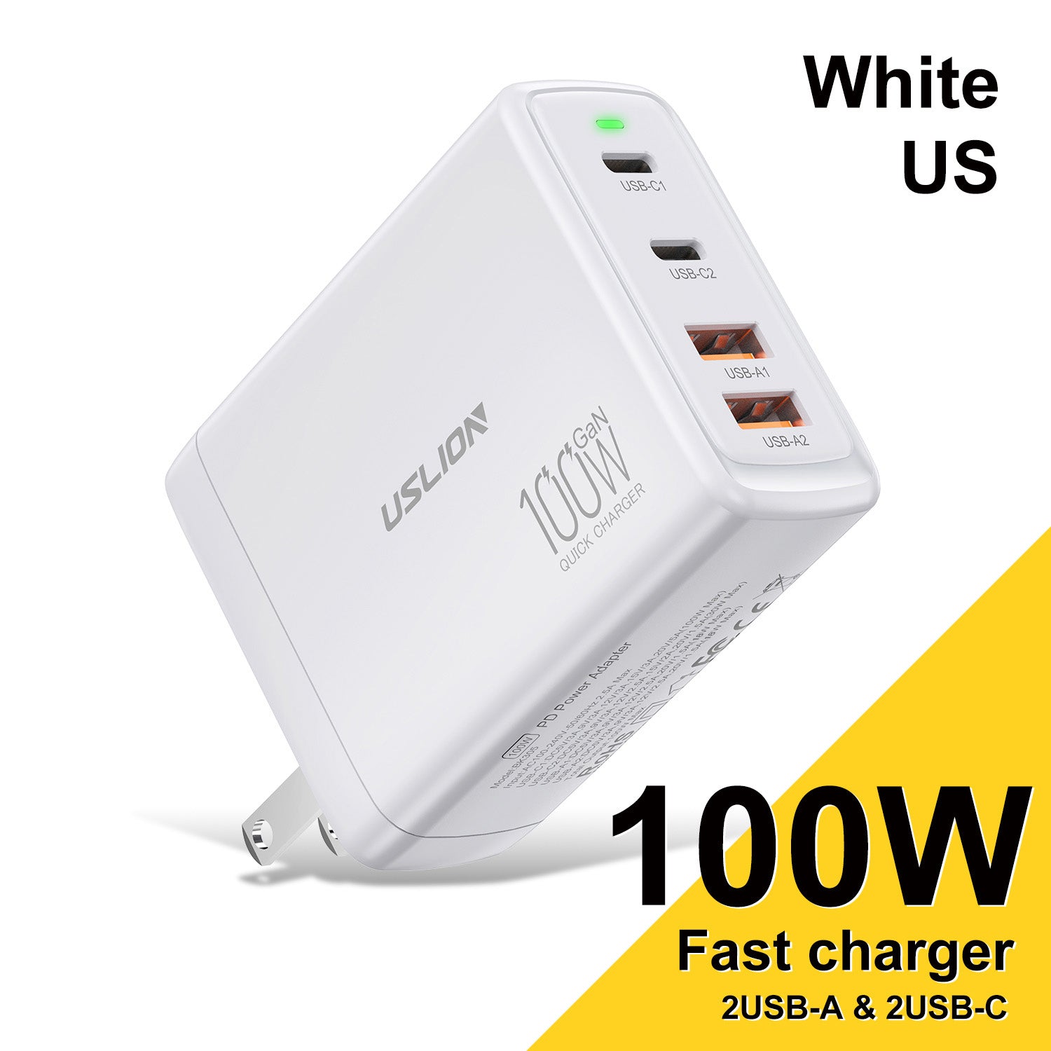 Premium 65W Gan Charger Desktop Fast Charger | 4-in-1 Laptop & Mobile Adapter for Smartphones, Apple iPhone, Samsung, iOS & Android - Fast Charging