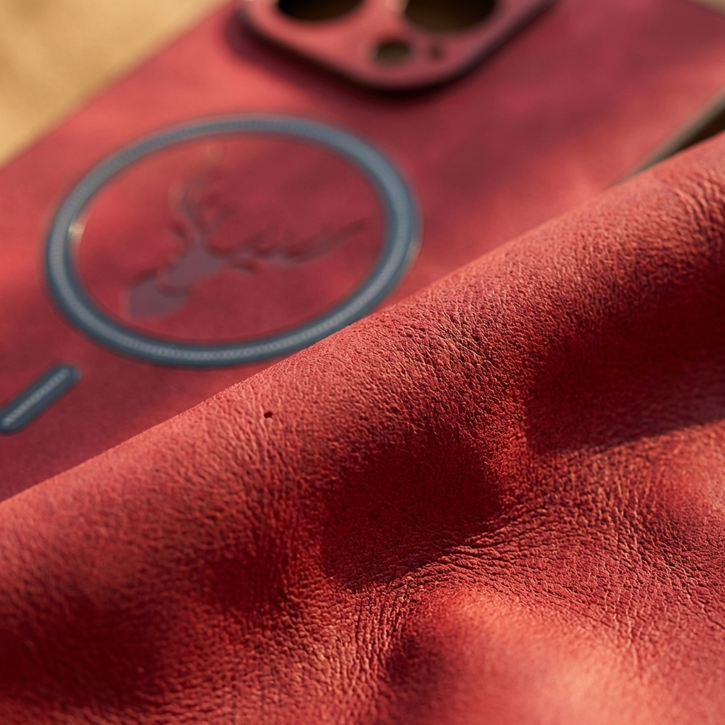 Luxus Hirschleder Apple iPhone Hülle | MagSafe Case mit Kameralinsenschutz, Magnetische Kabellose Stoßfeste Handyschutzhülle | Premium Sturzsicherer Bumper-Cover für iPhone 17/17 Air, 16/16e, 15, 14, 13 Pro Max Plus