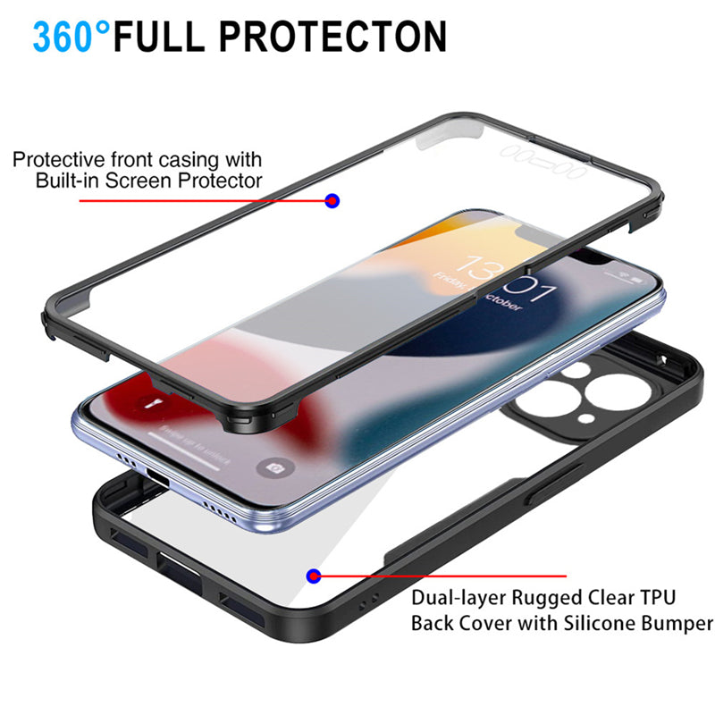 High-Quality Transparent 360-Degree Silicone Protection iPhone Case with MagSafe | 360-Degree Protection and Camera Lens Cover for Apple iPhone 16/16e, 15, 14, 13, 12 Pro Max, Pro, Plus & Mini Cover | Armor Case and Bumper Cover | Premium Phone Case