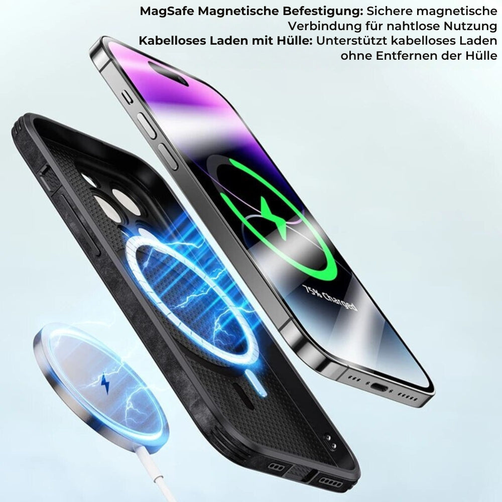 Hochwertige Hirschleder Apple iPhone-Hülle mit Kameralinsenschutz und stoßfestem Silikonüberzug - Phone Heaven Zone