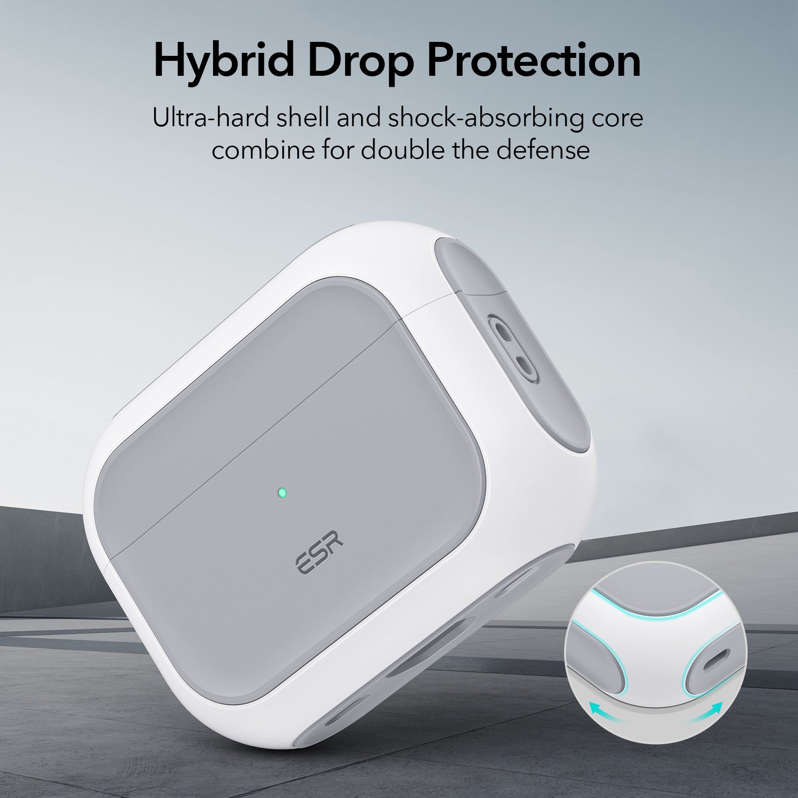 Étui MagSafe premium pour Apple AirPods Pro 2 - 2022 Étui de protection HaloLock | Protection contre les chutes hybride Orbit | Étui durable et compatible pour AirPods Pro