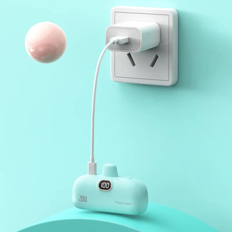 Premium Mini Power Bank 5000mAh - Chargeur QC PD Charge rapide pour Apple iPhone 15, 14, 13, 12, 11 Pro Max Plus Mini | Batterie externe, chargeur portable pour iOS, iPhone, Android et Samsung