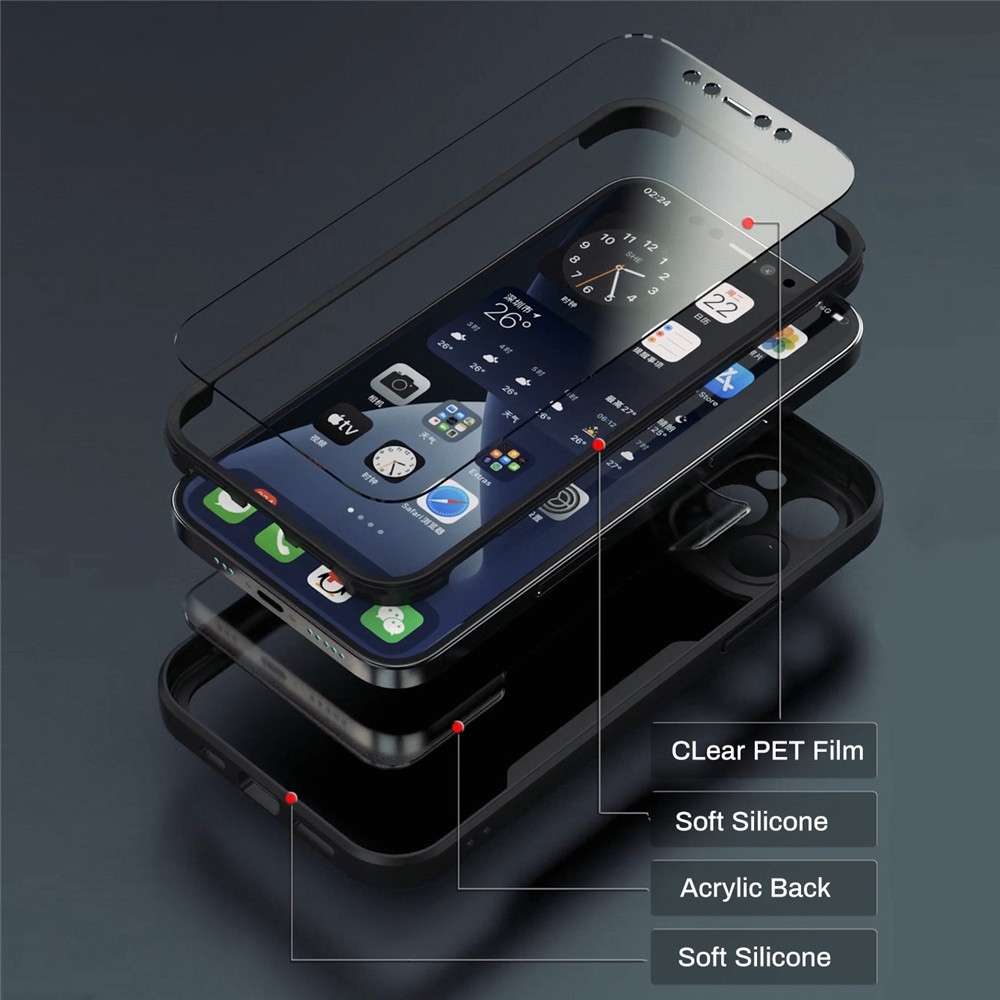 Premium 360° Ganzkörper durchsichtige Hülle | MagSafe, Abdeckung Apple iPhone 15/14/13/12/11 | Luxus Silikon Stoßstange