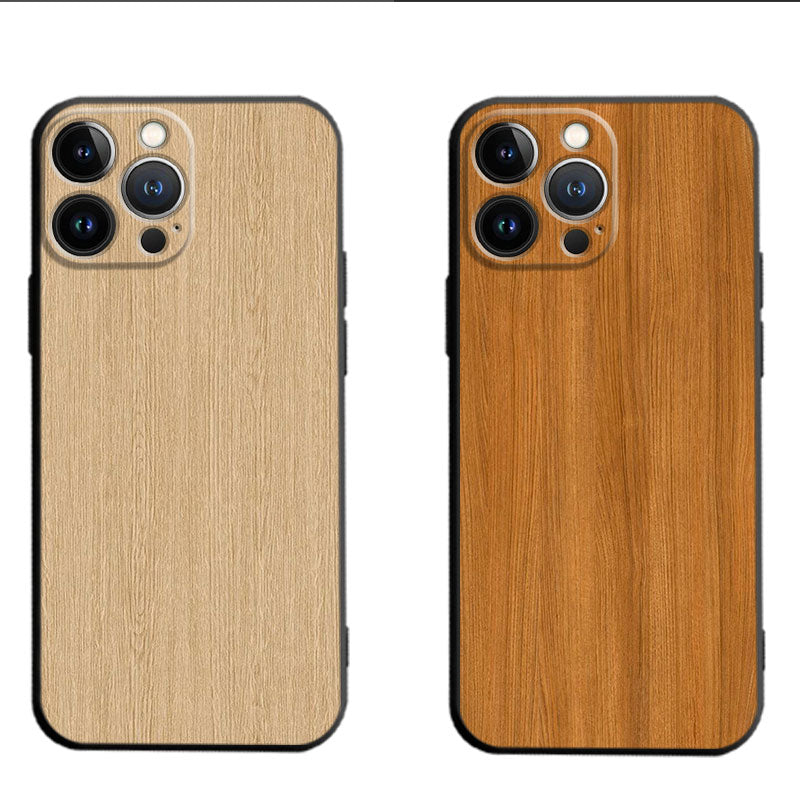 Premium Handyhülle, Abdeckung Braune glatte Holzmaserung Metallic Fall schwarz Phone 15/13/11/14 Pro Max/12/X/XS/8/7 Plus/XR