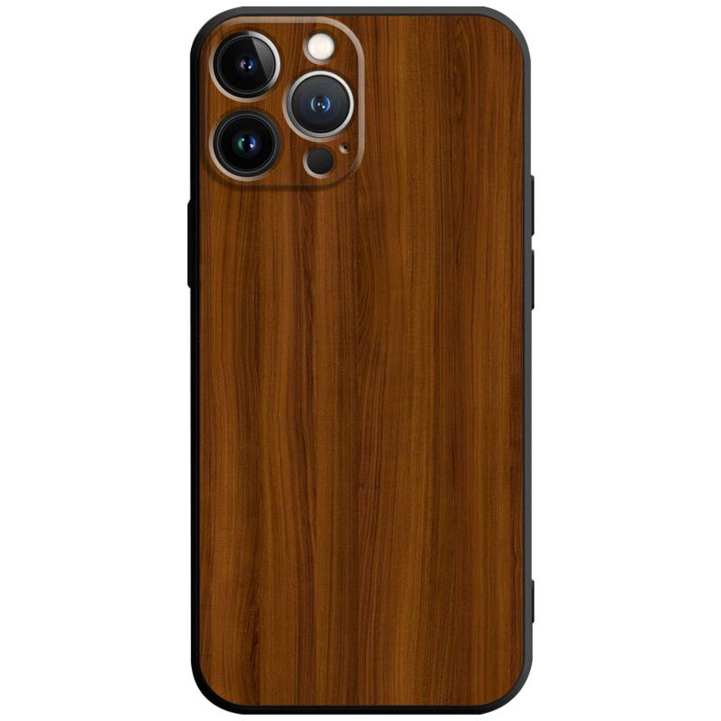 Premium Handyhülle, Abdeckung Braune glatte Holzmaserung Metallic Fall schwarz Phone 15/13/11/14 Pro Max/12/X/XS/8/7 Plus/XR