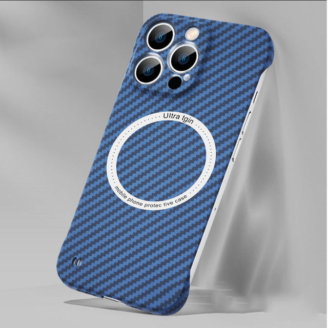 Premium Hülle, Abdeckung, Kohlefaser | Apple iPhone 15/13/12/11/14 Pro Max - Ultradünn, MagSafe, magnetische kabellose Ladeabdeckung - Phone Heaven Zone