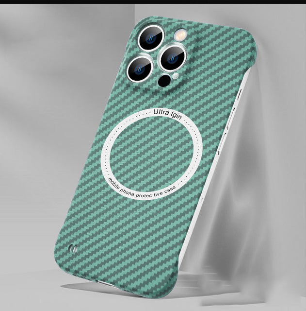 Premium Hülle, Abdeckung, Kohlefaser | Apple iPhone 15/13/12/11/14 Pro Max - Ultradünn, MagSafe, magnetische kabellose Ladeabdeckung - Phone Heaven Zone