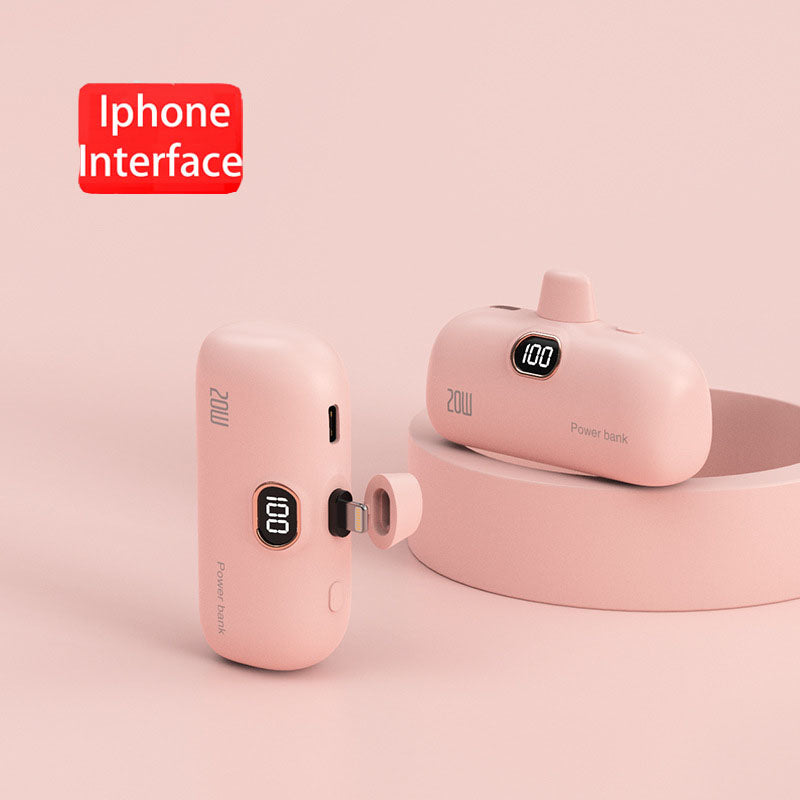 Premium Mini Power Bank 5000mAh - Chargeur QC PD Charge rapide pour Apple iPhone 15, 14, 13, 12, 11 Pro Max Plus Mini | Batterie externe, chargeur portable pour iOS, iPhone, Android et Samsung