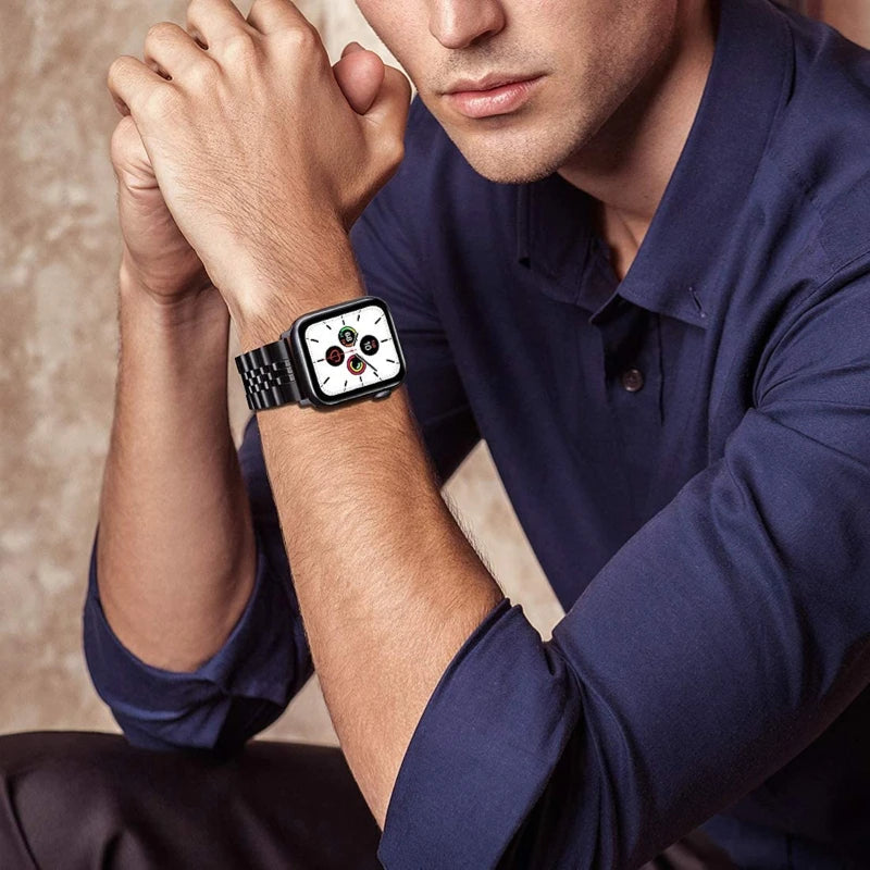 Metallband für Apple Watch 49mm, 45mm, 44mm, 42mm, 41mm, 40mm | Premium Edelstahl Armband für iWatch Ultra/9/8/7/6/5/4/3/SE