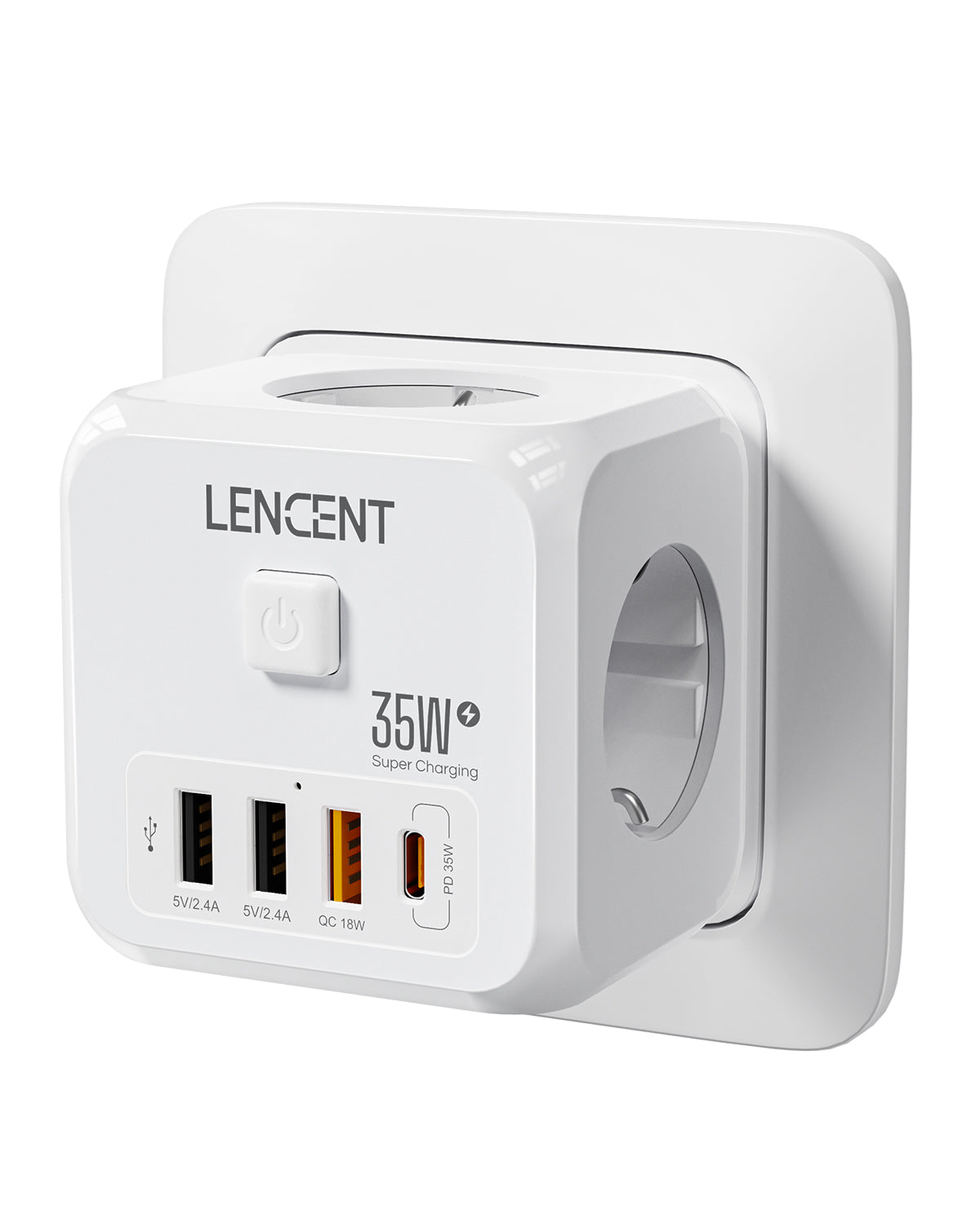 Multiprise premium : 4 prises AC, 3 ports USB, 1 multiprise Type-C avec câble tressé 2m/3m et interrupteur pour la maison