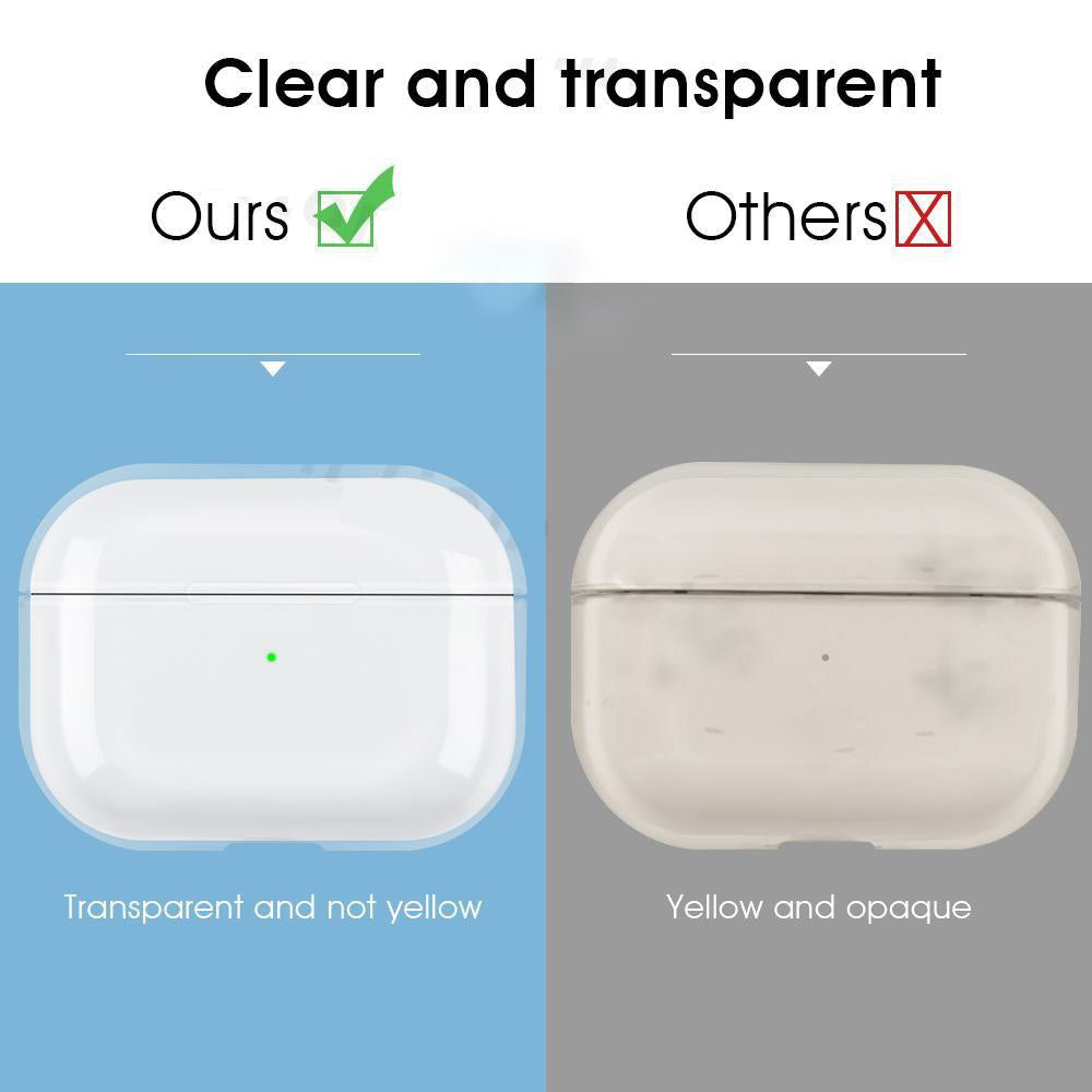 Étui en silicone transparent de haute qualité pour Apple AirPods Pro & 1/2/3 | Étui de protection transparent en TPU souple avec corde - Accessoires pour AirPods