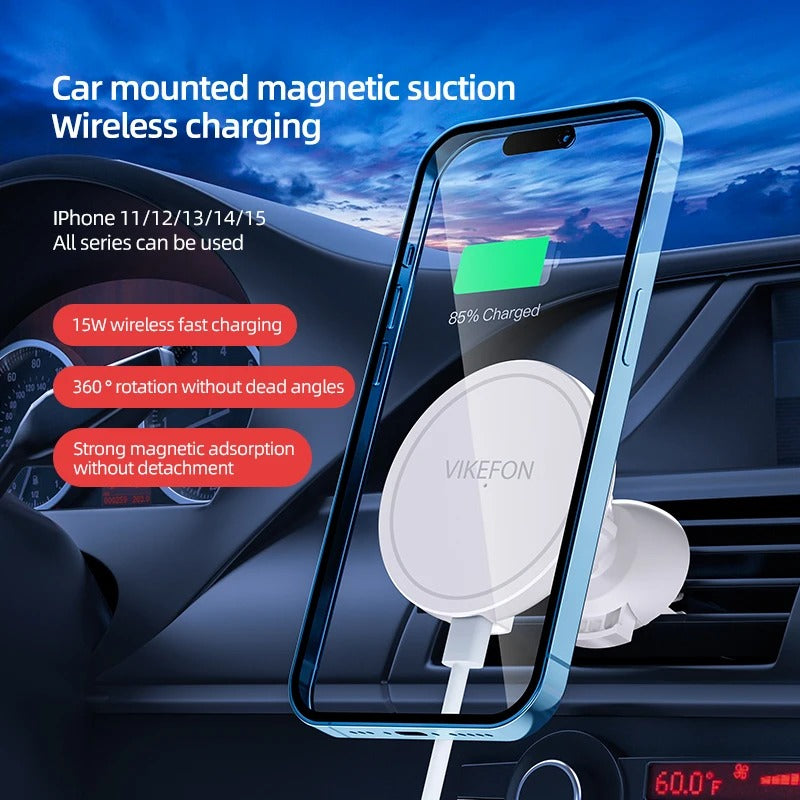 Chargeur sans fil magnétique de voiture 30W de haute qualité avec support de téléphone pour Apple iPhone 15, 14,13, 12 Pro Max Plus Mini | Station de recharge rapide et support voiture
