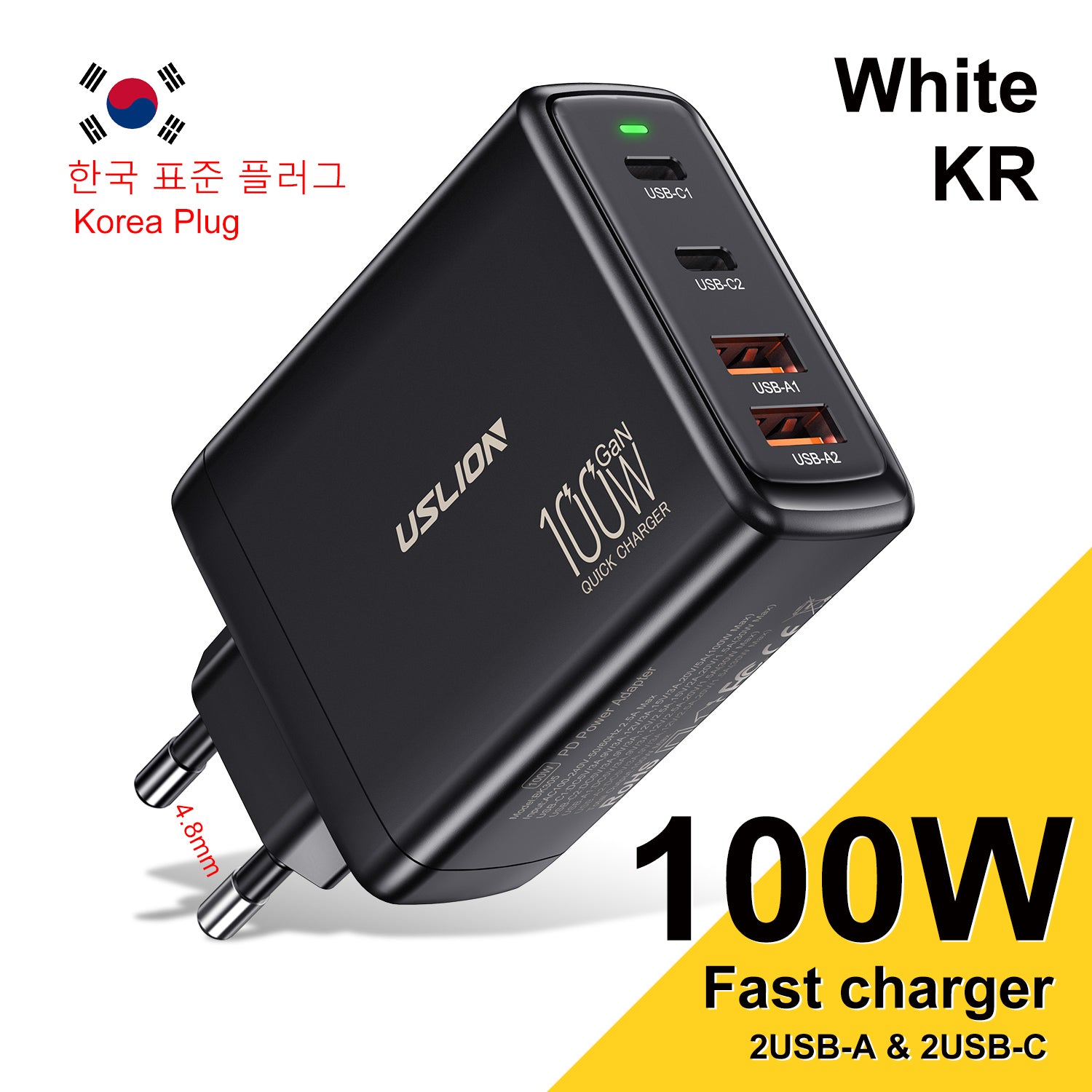 Premium 65W Gan Charger Desktop Fast Charger | 4-in-1 Laptop & Mobile Adapter for Smartphones, Apple iPhone, Samsung, iOS & Android - Fast Charging