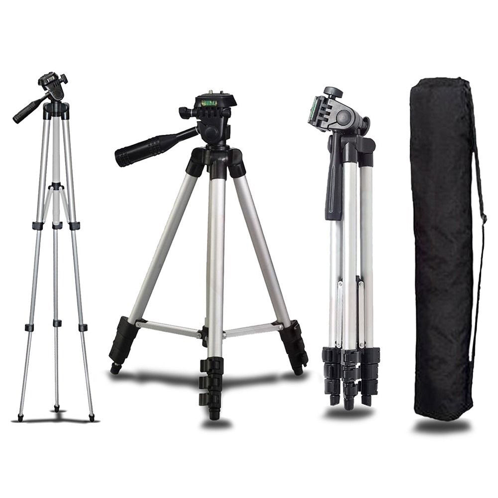 Professionelles Aluminium-Reisestativ, 140 cm für Videografie & Fotografie: Schnellplattenmontage, geeignet für Smartphones,