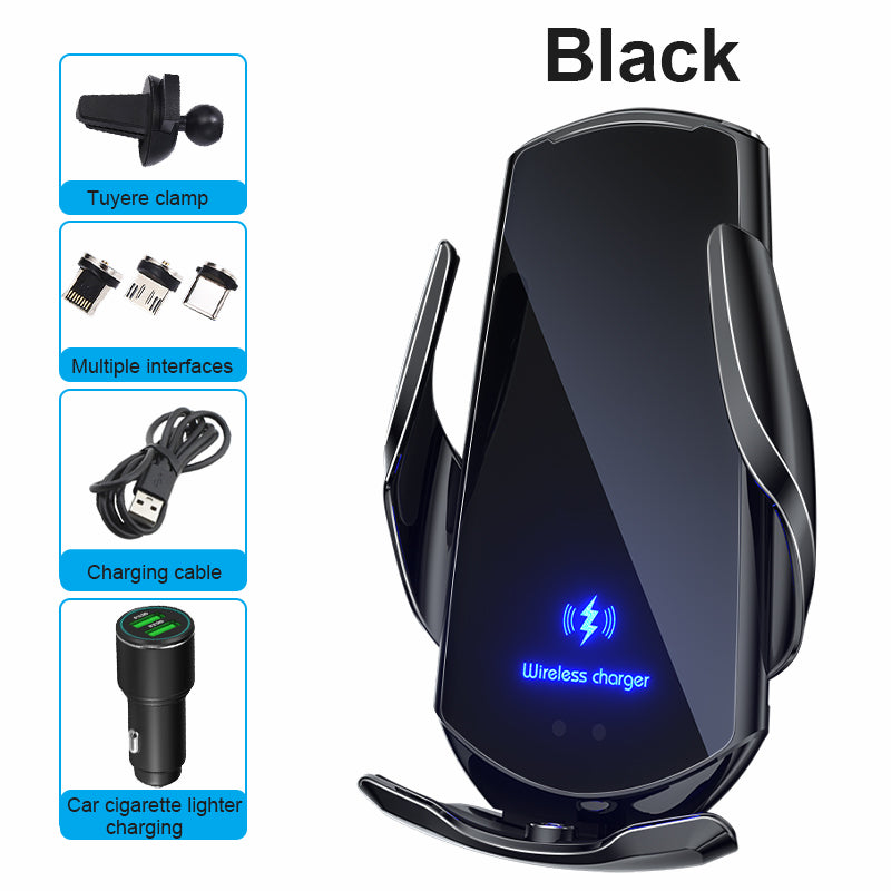 Téléphone sans fil pour voiture, chargeur rapide 30W | USB Type-C haut de gamme avec capteur infrarouge magnétique, écran LED et support de voiture - Compatible avec Apple iPhone, Android et Samsung
