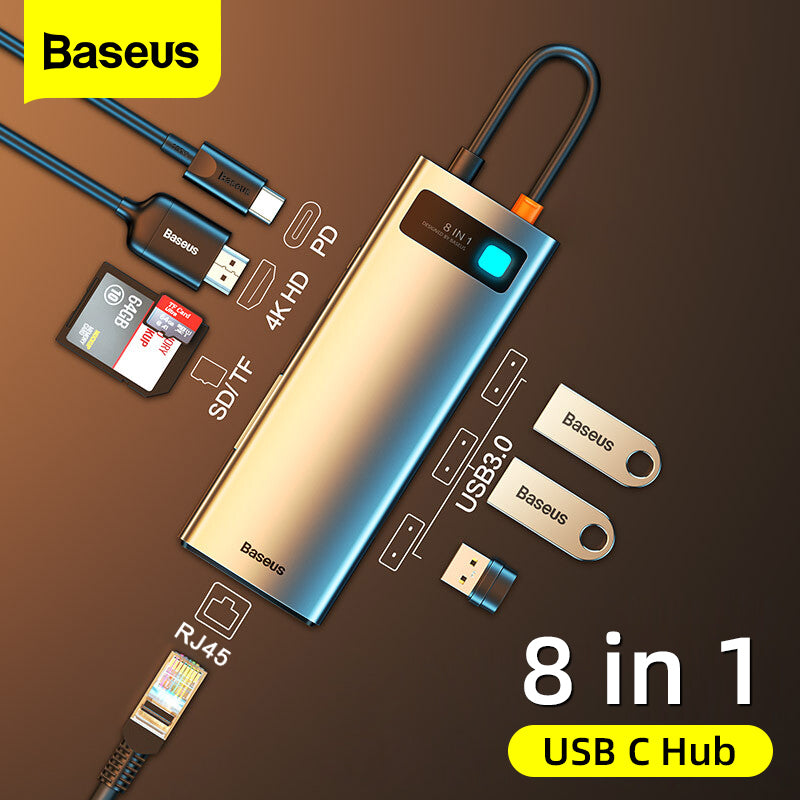 Premium USB C Hub 10Gbps: Typ-C zu HDMI, USB-Adapter, Ethernet-Port, Docking Station für MacBook Air, USB-Splitter – Kompatibel und Leistungsstark - Phone Heaven Zone